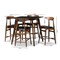 Baxton Studio Flora Black Faux-Leather Upholstered Walnut Finished 5-Piece Pub Set 145-8073-8072 - alternate 3
